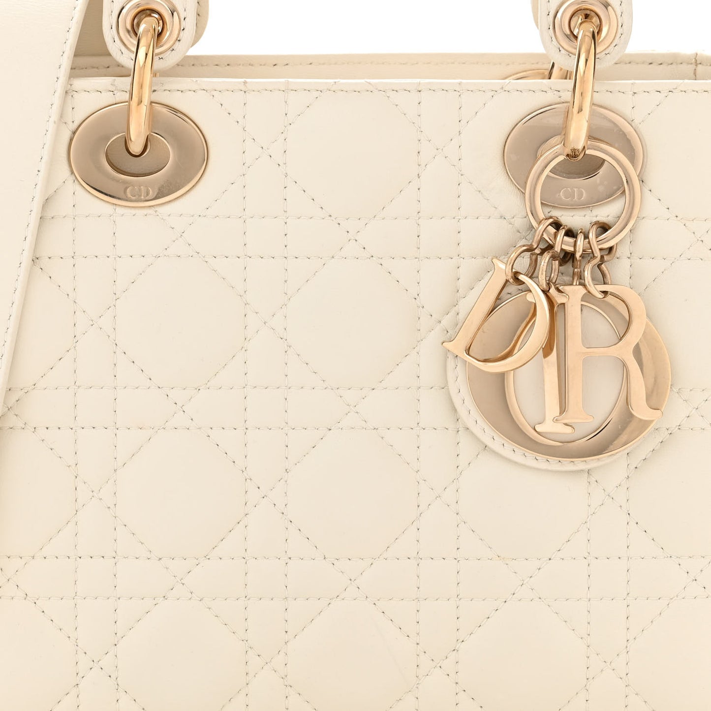 Lambskin Cannage Small My ABCDior Lady Dior White
