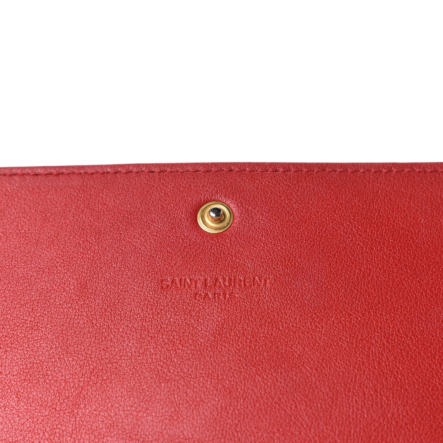 Saint Laurent Calfskin Classic Large Marquage Flap Wallet Red 7 of 8