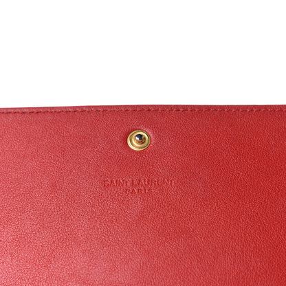 Saint Laurent Calfskin Classic Large Marquage Flap Wallet Red 7 of 8