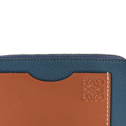 Loewe Soft Grained Calfskin Coin Card Holder Blue Caramel 8 of 8