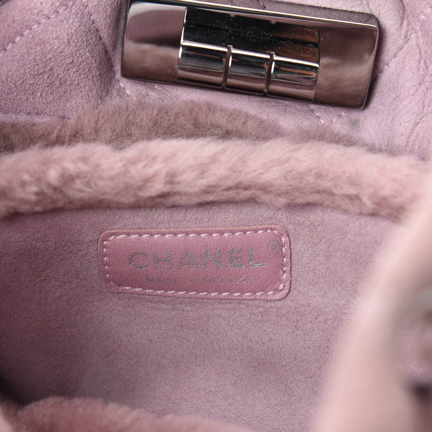 Chanel Shearling Quilted Mademoiselle Tote Light Purple 6 of 11