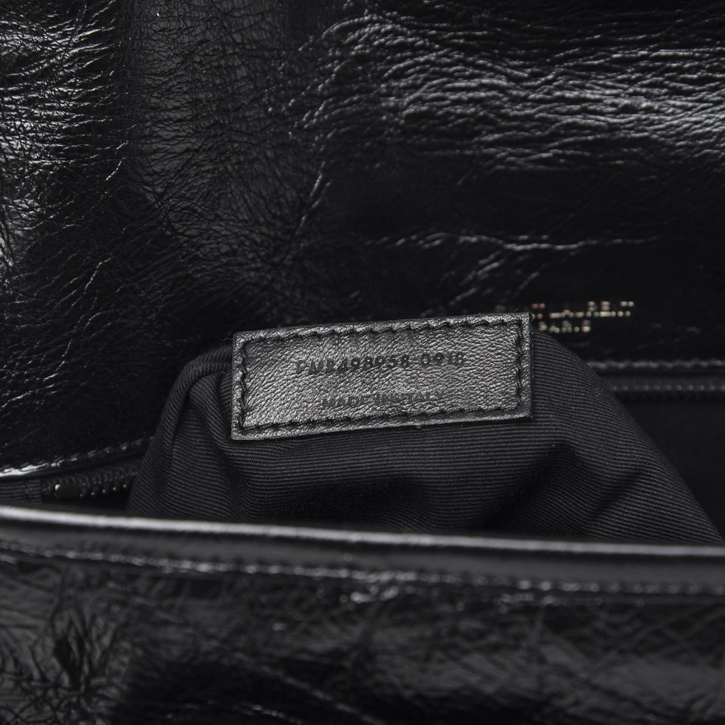 Crinkled Calfskin Matelasse Monogram Medium Niki Chain Satchel Black