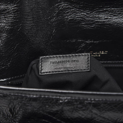 Saint Laurent Crinkled Calfskin Matelasse Monogram Medium Niki Chain Satchel Black 6 of 10