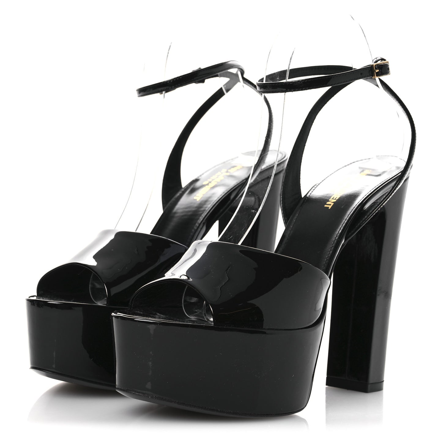 Patent Jodie 95 Platform Sandals 39.5 Black