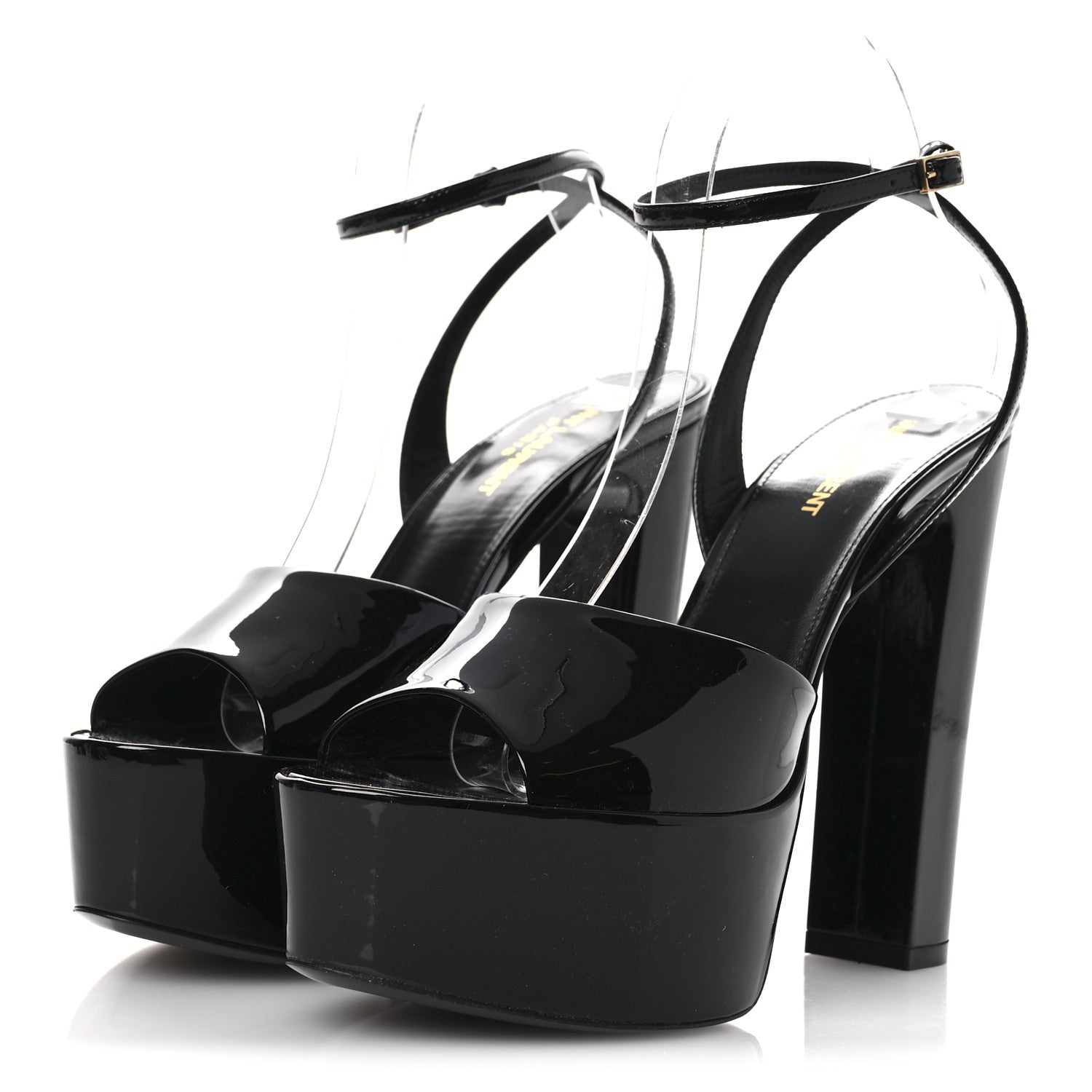 Saint Laurent Patent Jodie 95 Platform Sandals 39.5 Black 4 of 10