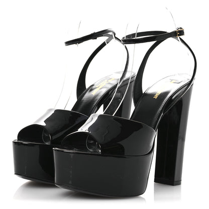 Saint Laurent Patent Jodie 95 Platform Sandals 39.5 Black 4 of 10