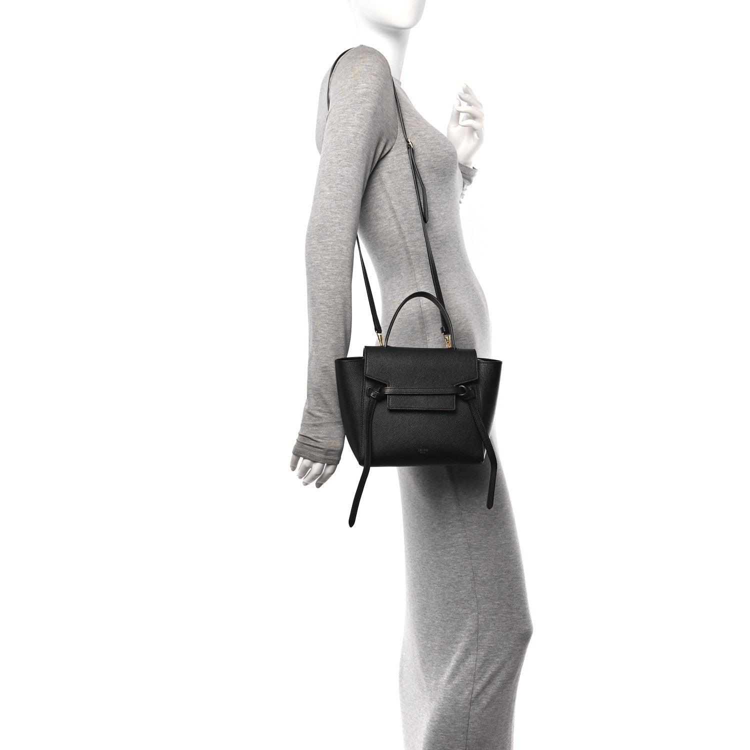 Celine Grained Calfskin Nano Belt Bag Black 2 of 10