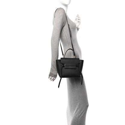 Celine Grained Calfskin Nano Belt Bag Black 2 of 10