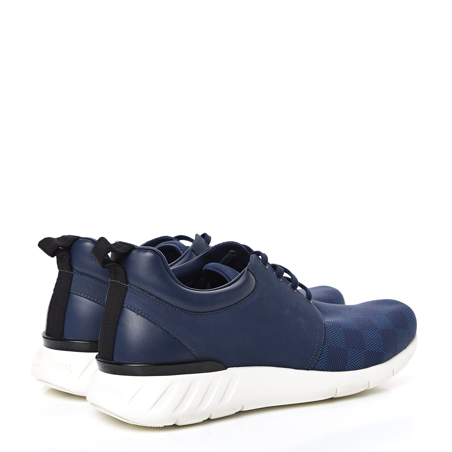 Rubber Mesh Suede Damier Fastlane Low Sneakers 8 Blue