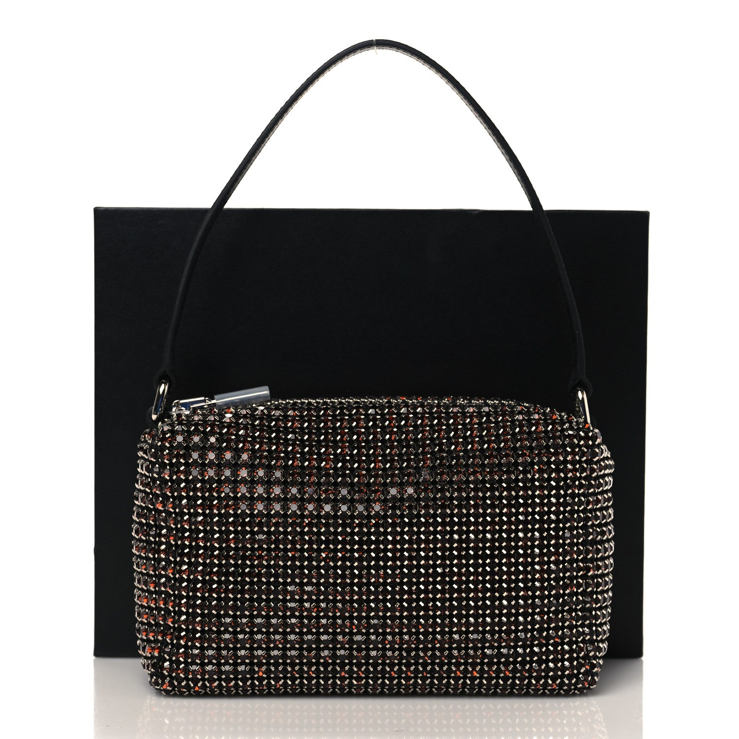 Alexander Wang Mesh Crystal Rhinestone Mini Heiress Pouch Cola 8 of 8