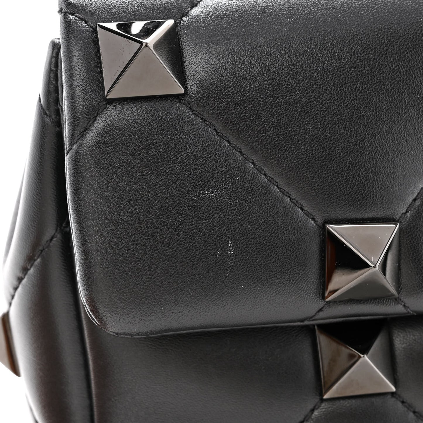 Nappa Monochrome Medium Roman Stud Shoulder Bag Black