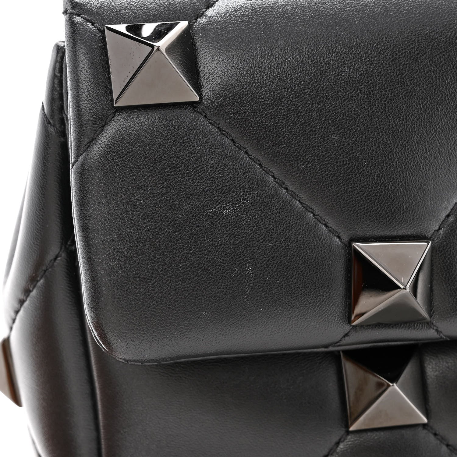 Valentino Garavani Nappa Monochrome Medium Roman Stud Shoulder Bag Black 11 of 11