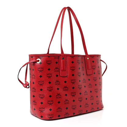 MCM Visetos Medium Liz Reversible Shopper Tote Ruby Red 4 of 23