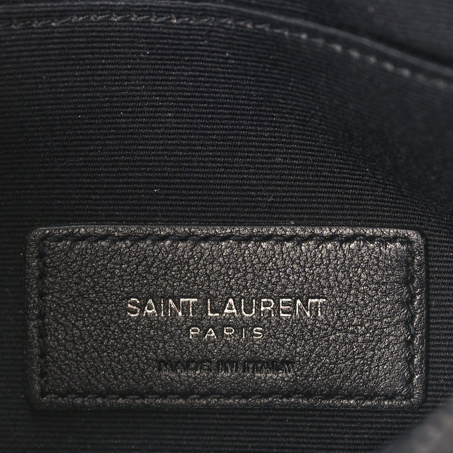 Saint Laurent Calfskin Crocodile Embossed Monogram Zip Bill Pouch Black 6 of 9