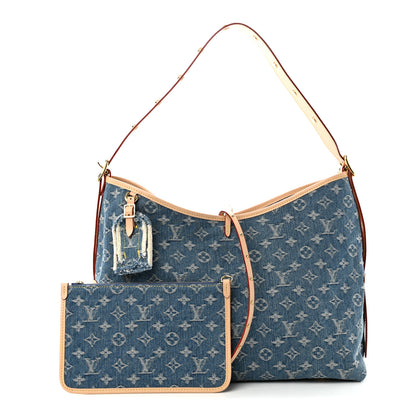 Louis Vuitton Monogram Denim CarryAll MM Blue 3 of 10