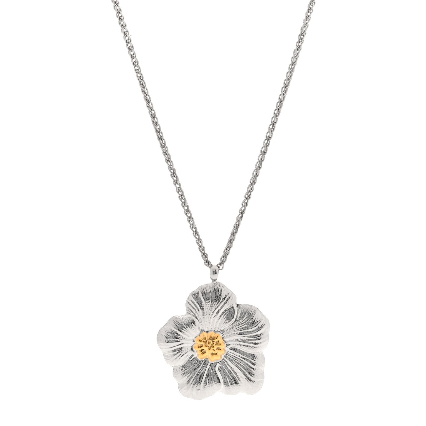 Sterling Silver Vermeil Blossom Pendant Necklace