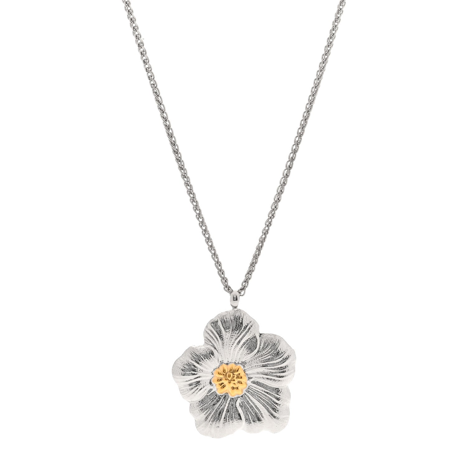 Buccellati Sterling Silver Vermeil Blossom Pendant Necklace 1 of 5
