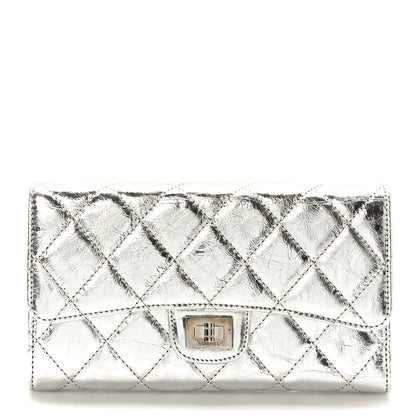 Chanel Metallic Aged Calfskin Quilted Reissue Long Flap Wallet Light Silver 1 of 7