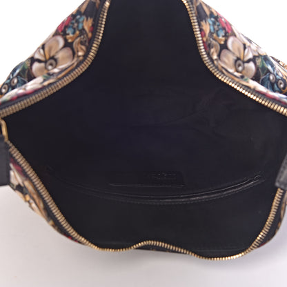 Alexander McQueen Silk Floral Print De Manta Clutch Black Multicolor 5 of 8
