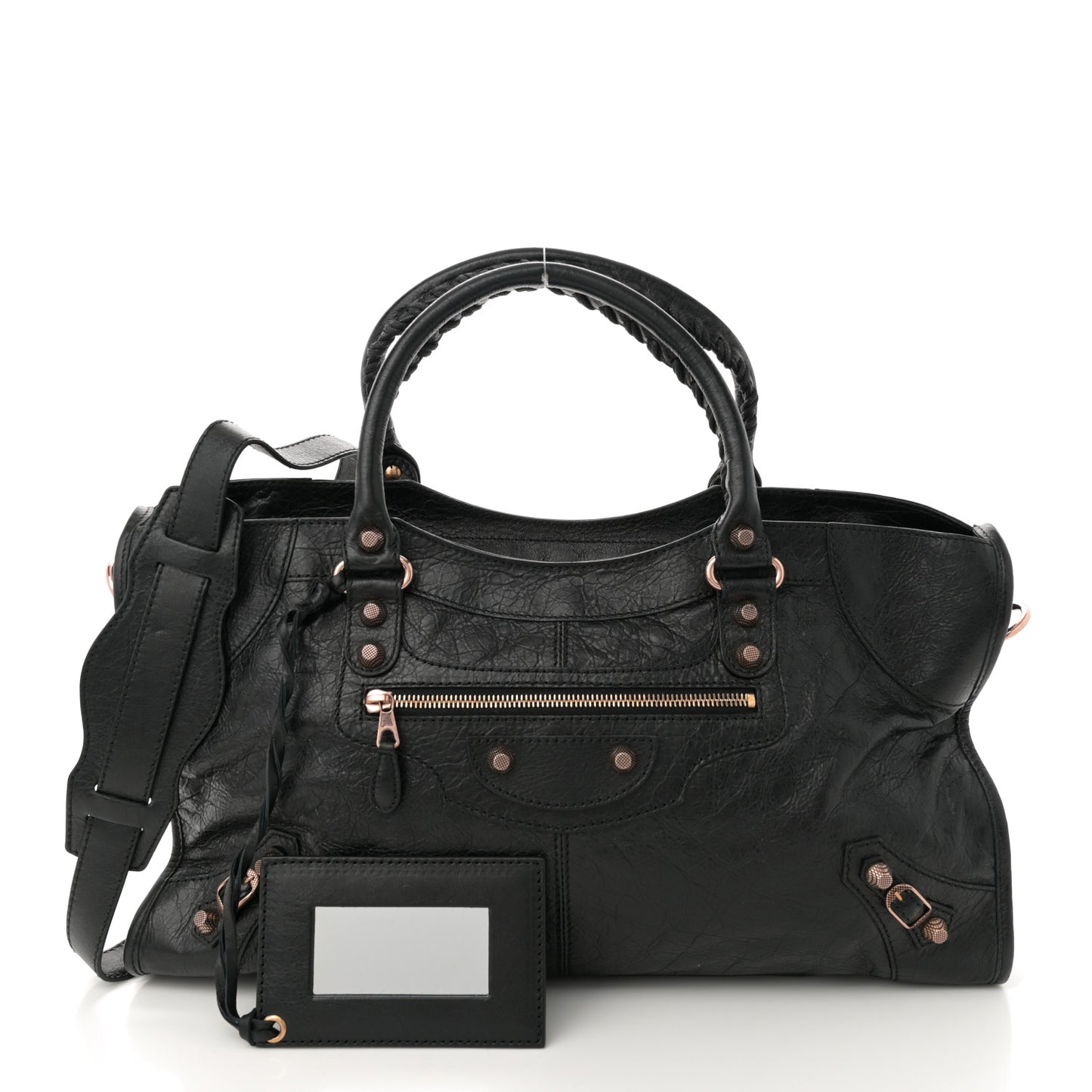 Agneau Giant 12 Rose Gold Hardware Part Time Black