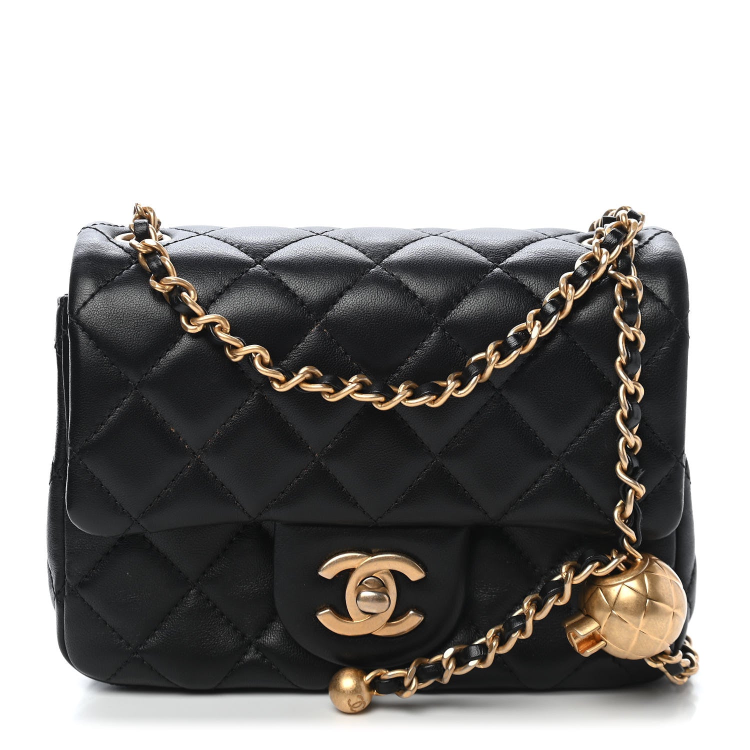 Chanel Lambskin Quilted Mini Pearl Crush Flap Black 1 of 9