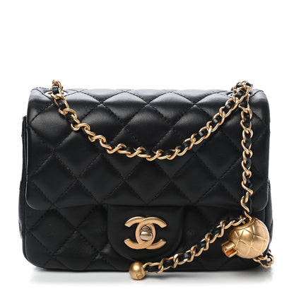 Chanel Lambskin Quilted Mini Pearl Crush Flap Black 1 of 9