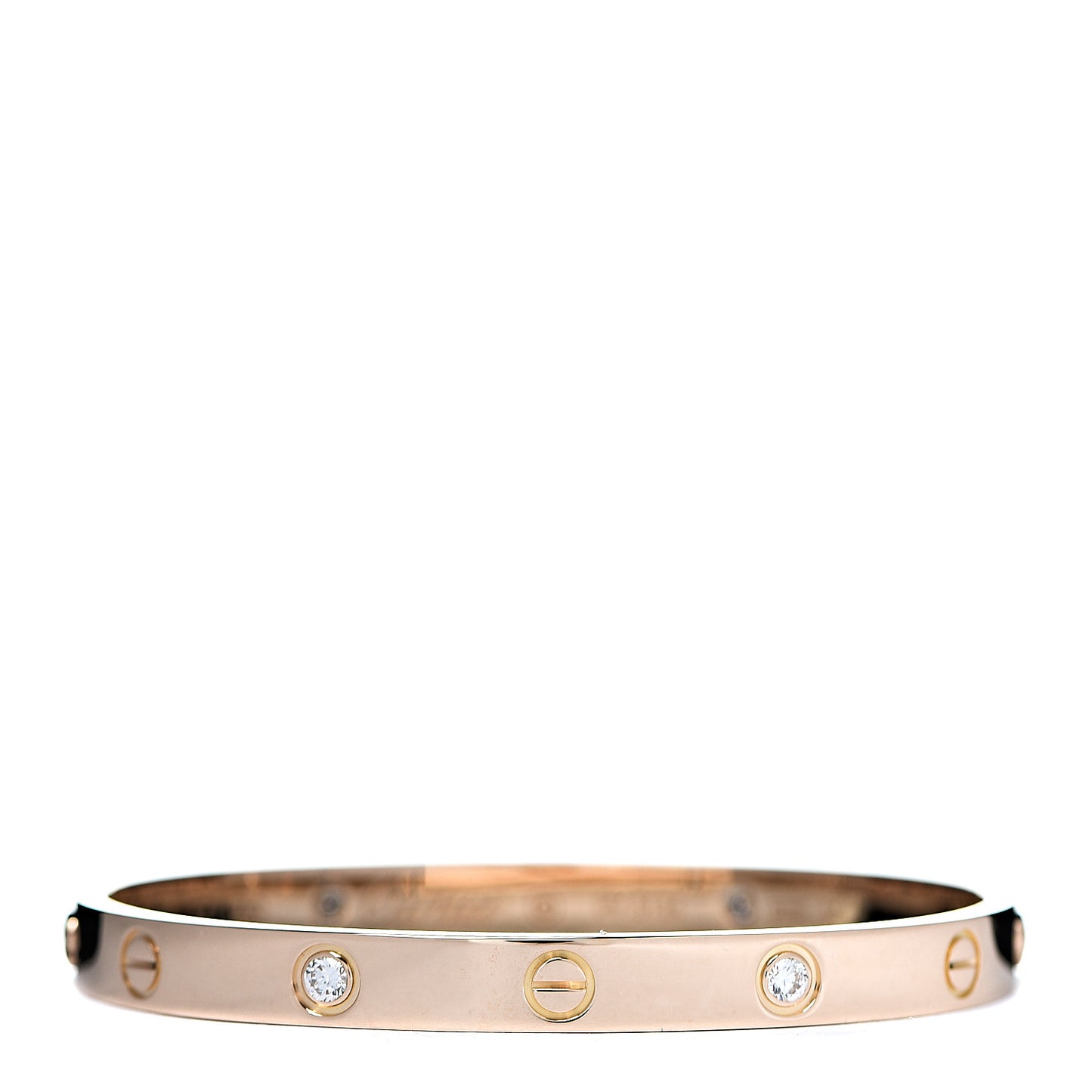 18K Pink Gold 4 Diamond LOVE Bracelet 17