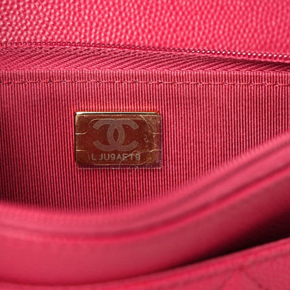 Chanel Caviar Quilted Wallet On Chain WOC Dark Pink 11 of 12