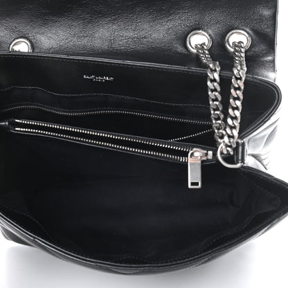 Saint Laurent Calfskin Y Quilted Monogram Medium Loulou Chain Satchel Black 6 of 15