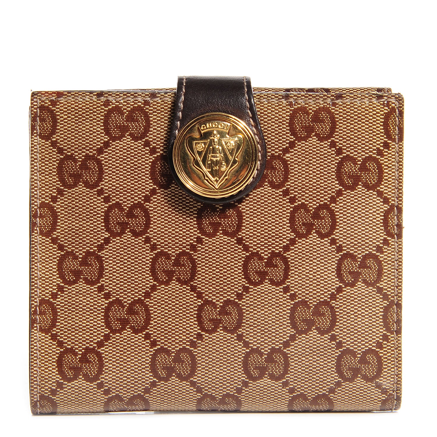 Gucci Crystal Monogram Hysteria French Wallet Dark Brown 1 of 8