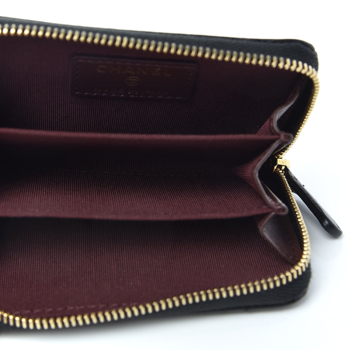Lambskin Quilted Zip Coin Purse Black