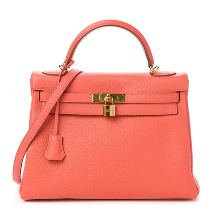 Hermes Taurillon Clemence Kelly Retourne 32 Rose Jaipur 1 of 10