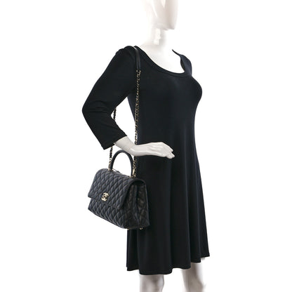 Chanel Caviar Quilted Small Coco Handle Flap Black 2 of 12