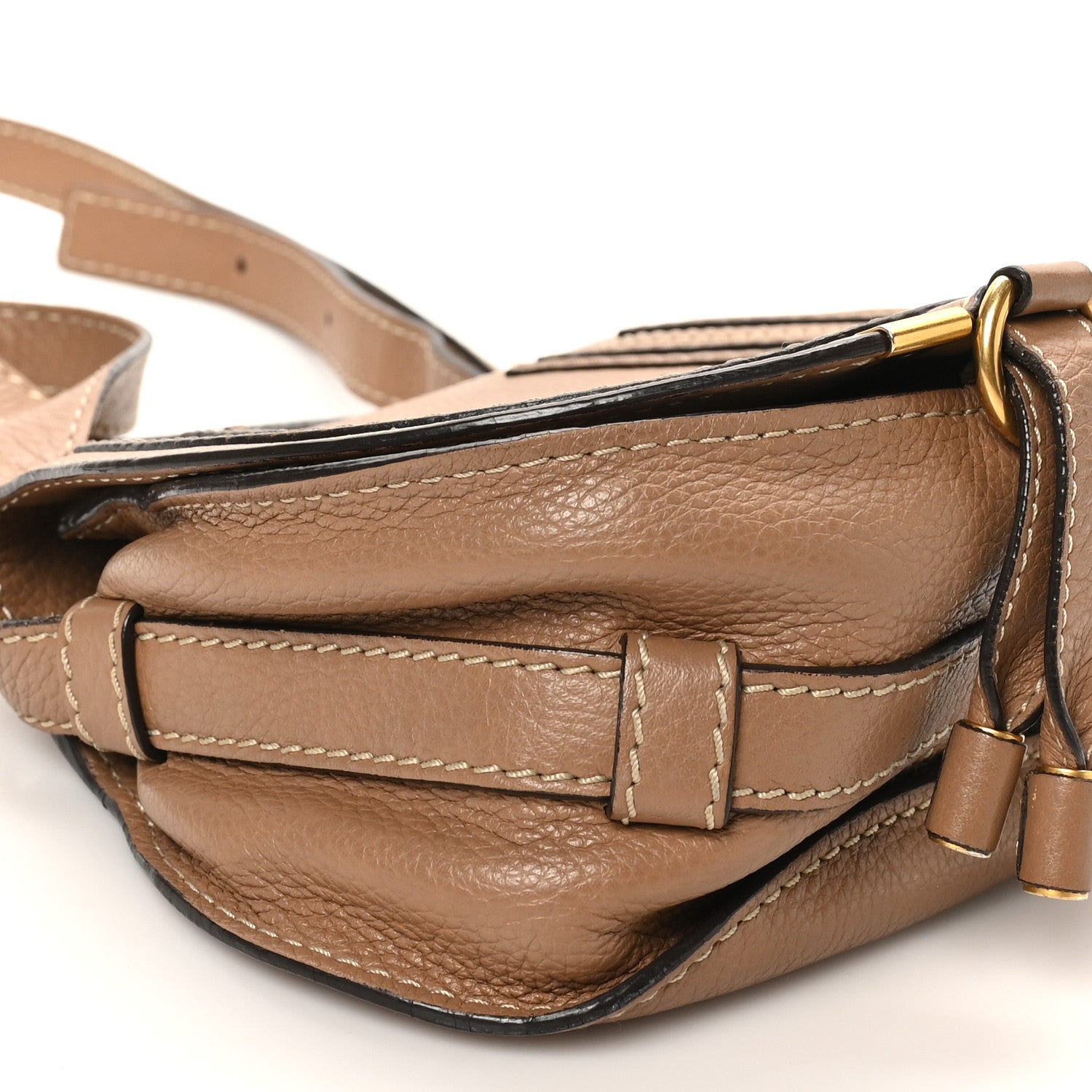 Chloe Calfskin Mini Marcie Round Crossbody Bag Nut 8 of 9