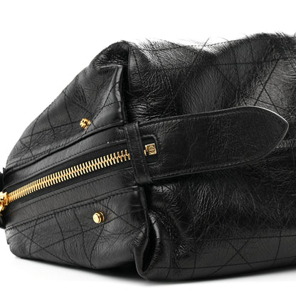 Christian Dior Crinkled Calfskin Macrocannage Medium D-Journey Bag Black 9 of 11