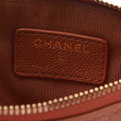Chanel Caviar Chevron Quilted Small Ancient Greek Charms Cosmetic Case Dark Beige 6 of 8