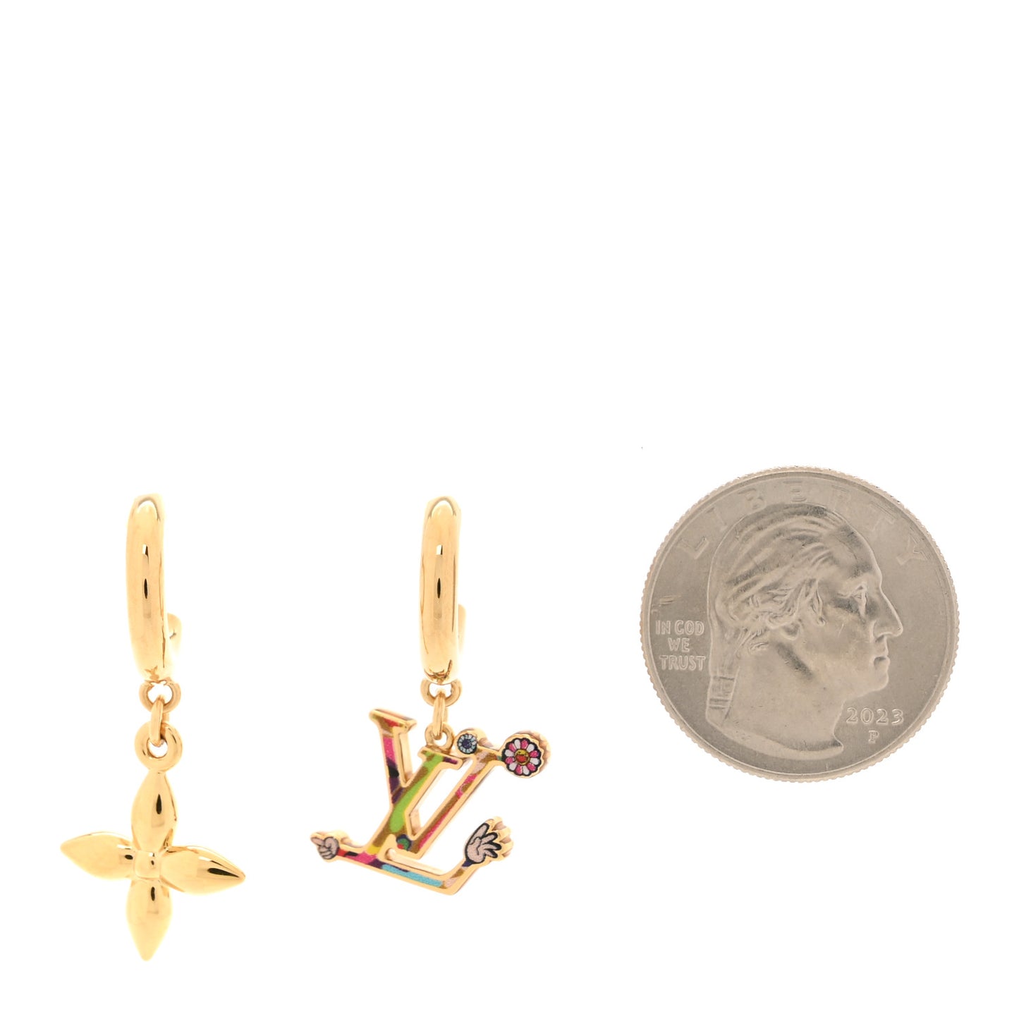 LV X TM Superflat Earrings Gold Multicolor