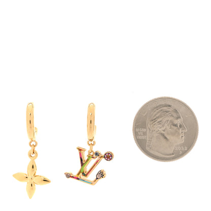 Louis Vuitton LV X TM Superflat Earrings Gold Multicolor 2 of 5