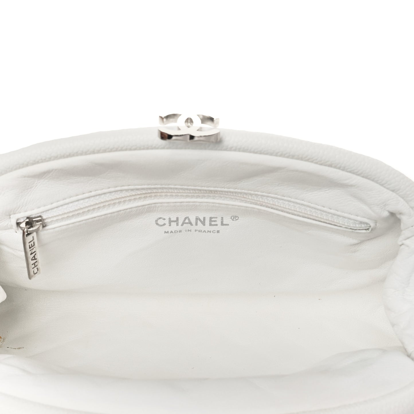 Caviar Quilted Timeless Clutch White