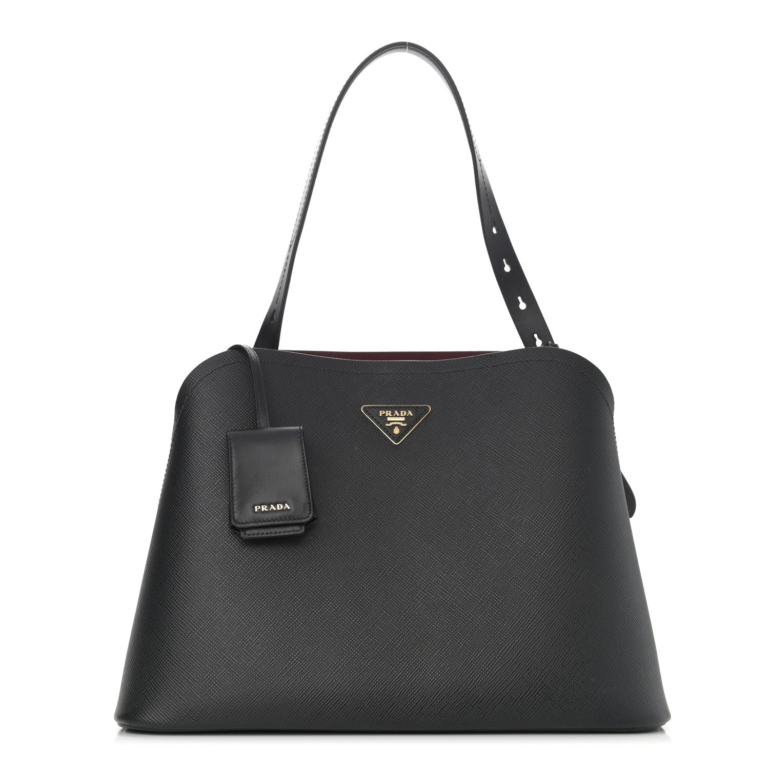 Prada Saffiano Cuir Matinee Tote Black Cherry 1 of 11