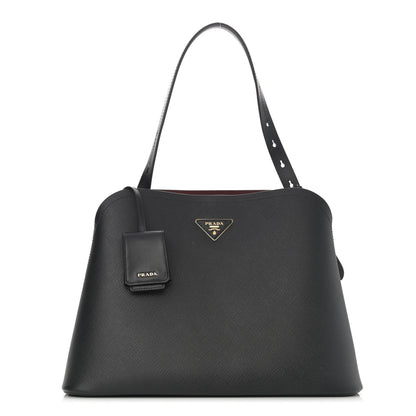Prada Saffiano Cuir Matinee Tote Black Cherry 1 of 11