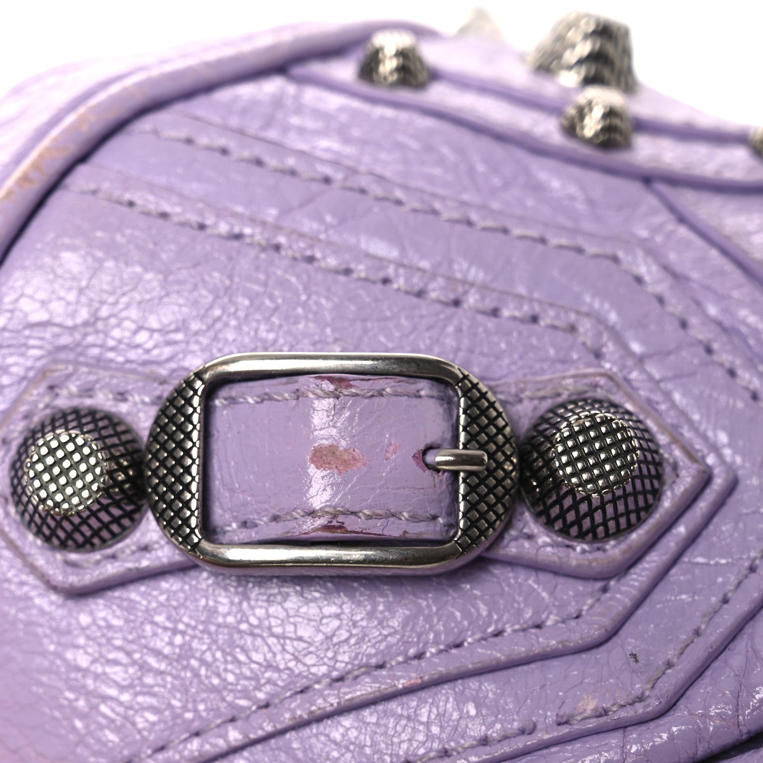 Balenciaga Extra Supple Calfskin Crocodile Embossed Le Cagole Shoulder Bag XS Lilac 17 of 18