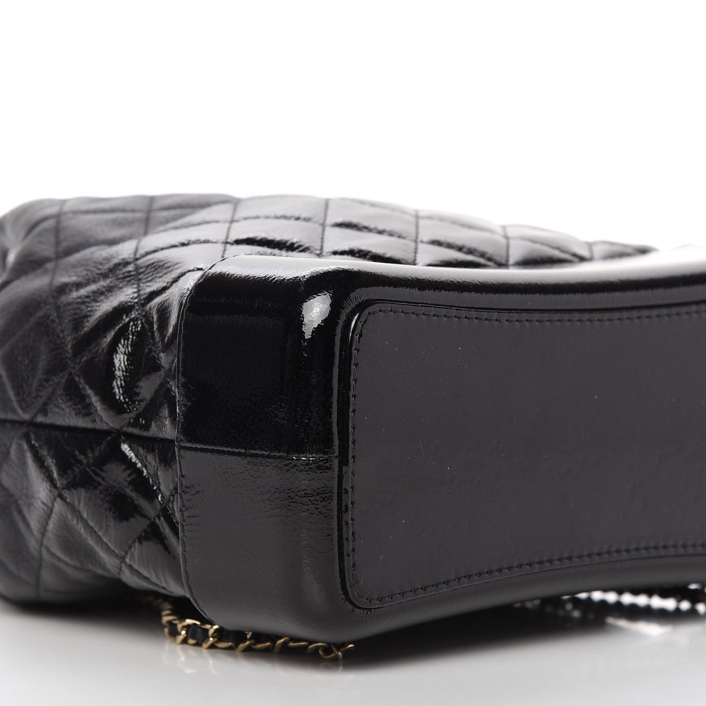 Aged Calfskin Quilted Gabrielle Backpack Black