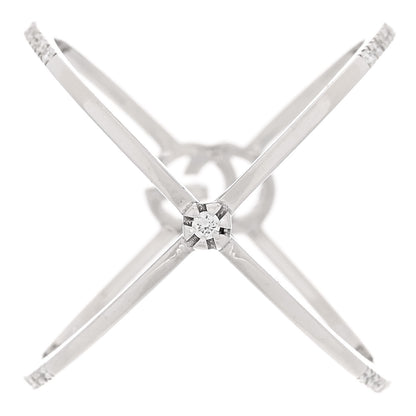 Gucci 18K White Gold Diamond Running G Cross Ring 53 6.25 3 of 4