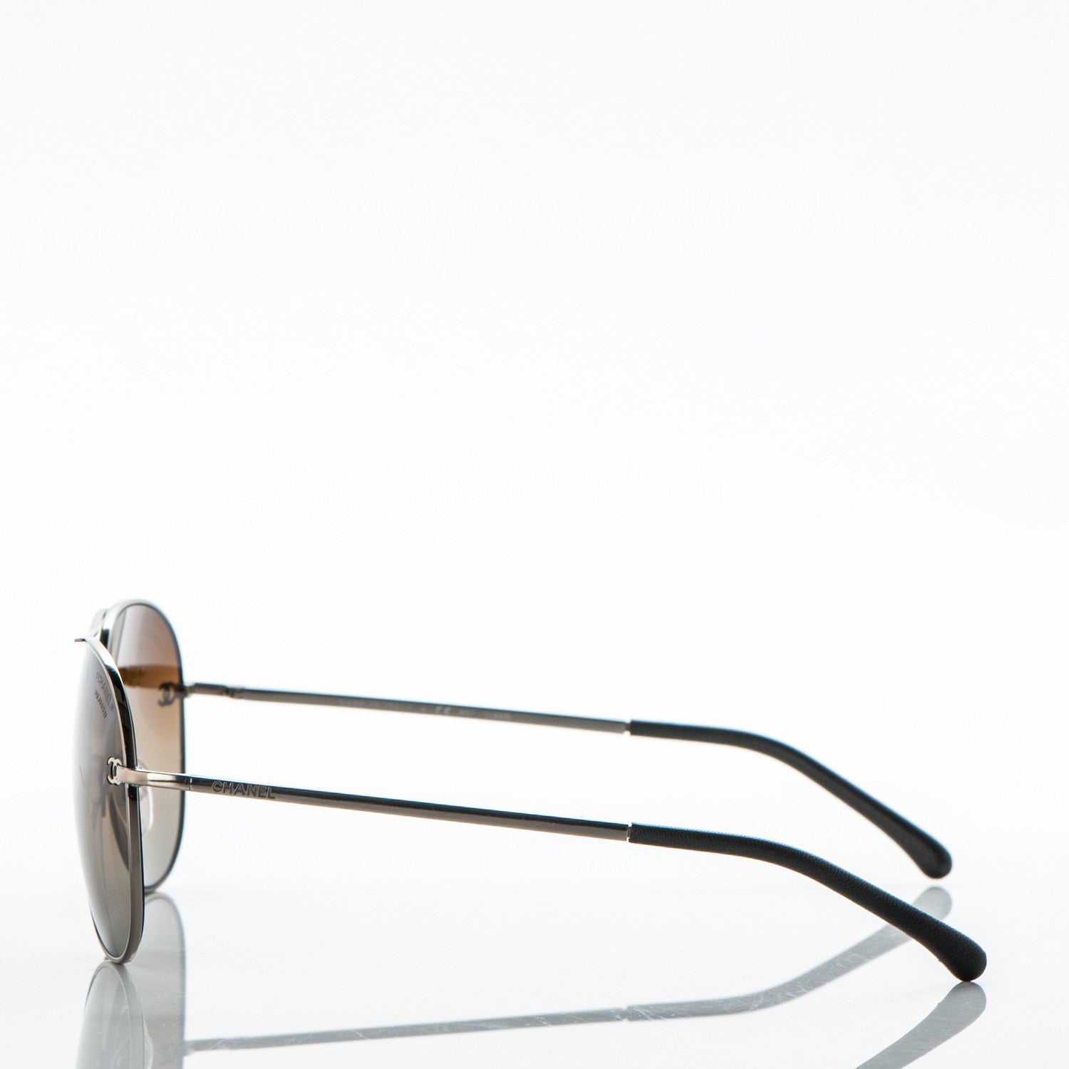 Chanel Polarized CC Aviator Sunglasses 4189-T-Q Brown 3 of 6