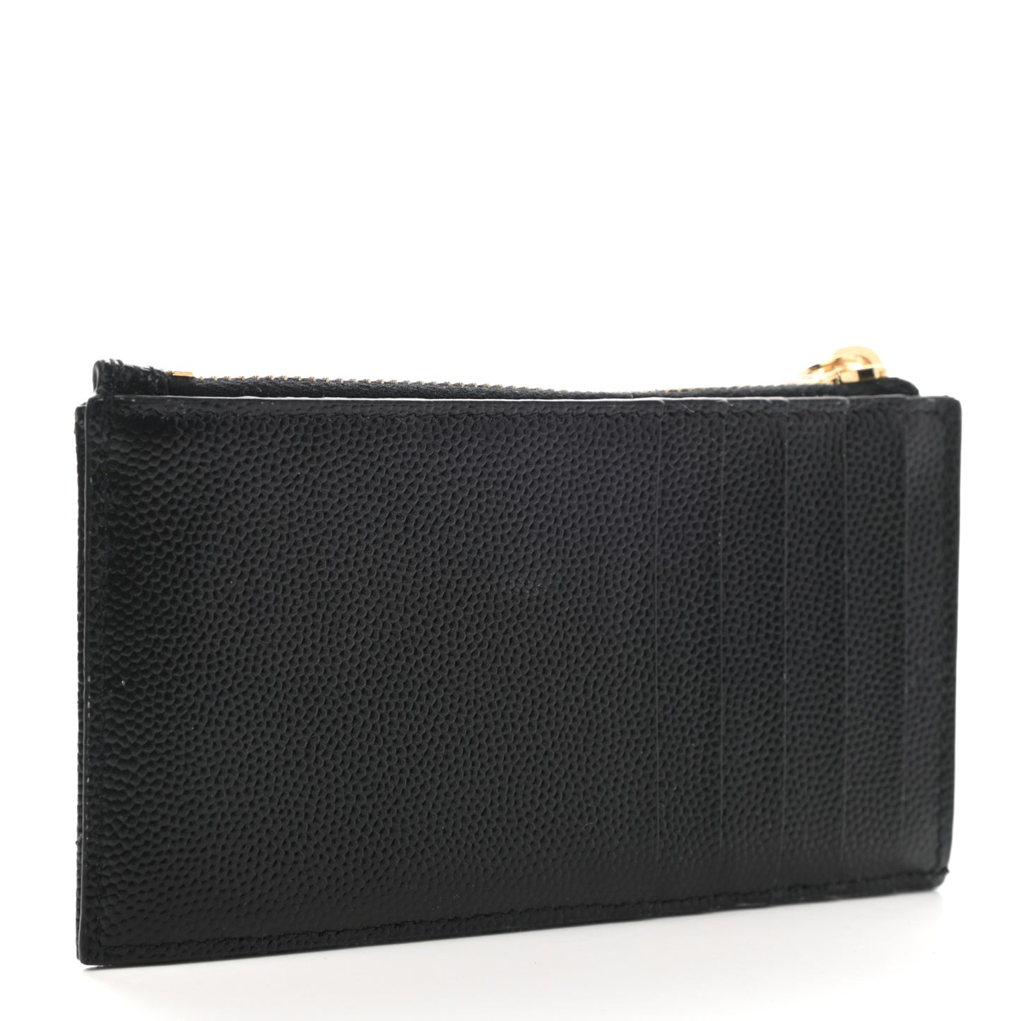 Grain De Poudre Matelasse Chevron Monogram Fragments Zippered Card Case Black