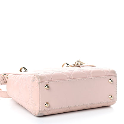Christian Dior Lambskin Cannage Mini Lady Dior Rose Poudre 3 of 14