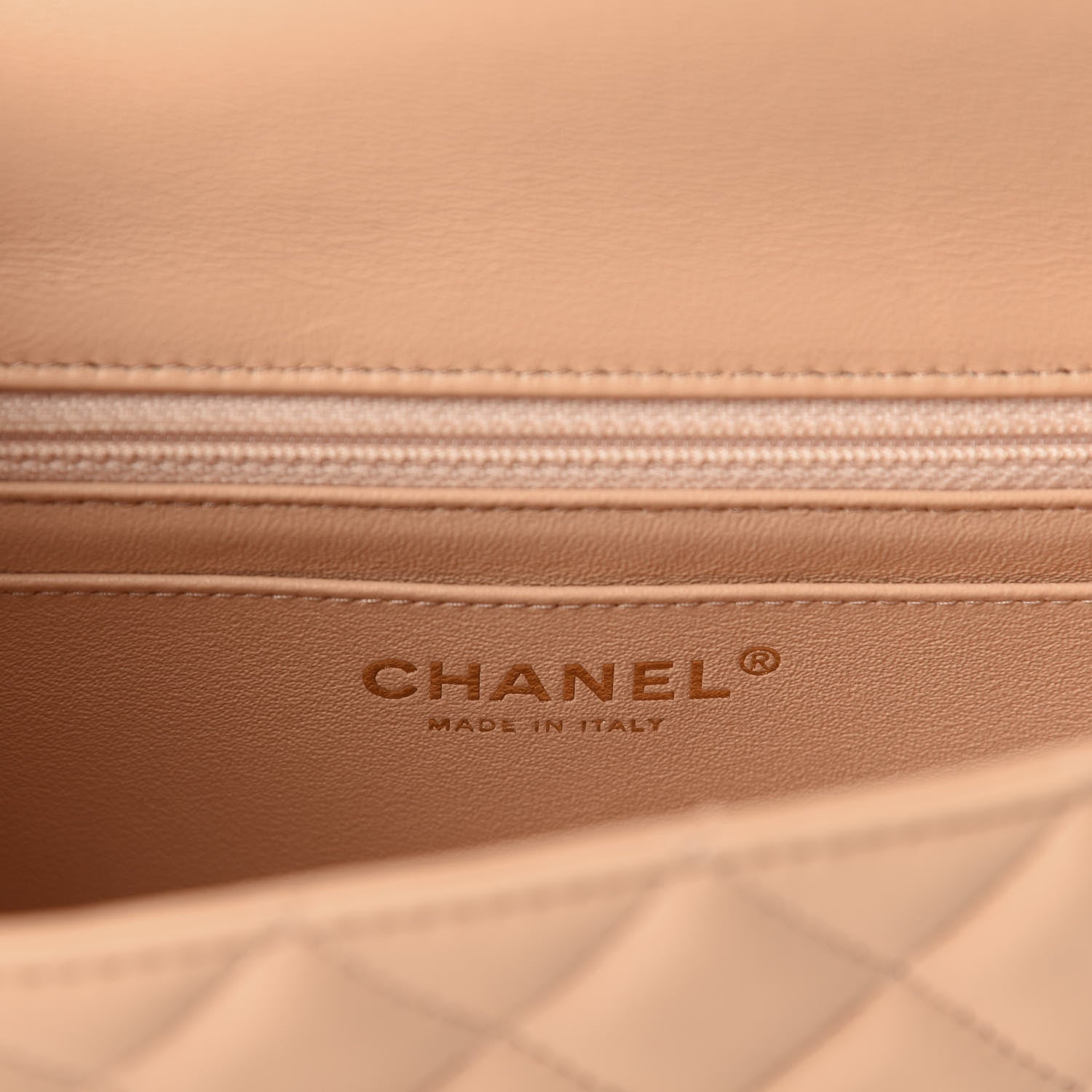 Chanel Lambskin Quilted Mini Rectangular Flap Beige 8 of 10