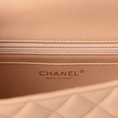 Chanel Lambskin Quilted Mini Rectangular Flap Beige 8 of 10