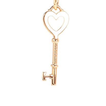 Tiffany 18K Rose Gold Mini Heart Key Pendant Necklace 3 of 6